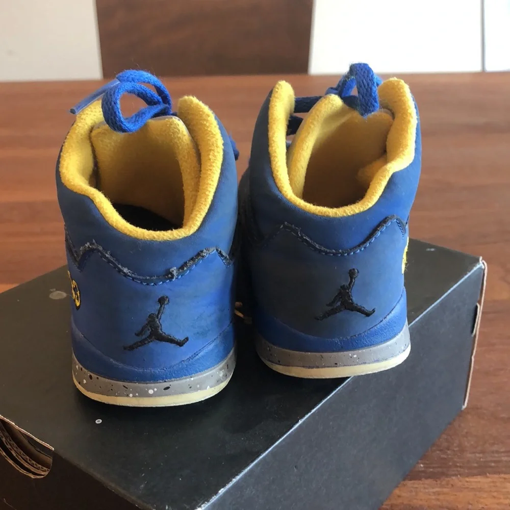 Air Jordan 5 Laney JSP TD CI3289-400 Toddler Boy’s Sneakers Size 10C Blue Yellow